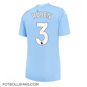 Manchester City Ruben Dias #3 Replika Hemmatröja Damer 2023-24 Kortärmad